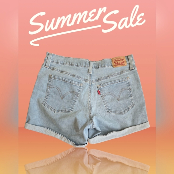 Levi's Pants - Levi's Blue Jean Shorts Women's Distressed High-Waisted Size: 30